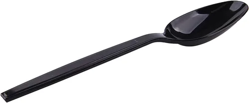 Miniatura 6 de Cucharas de plástico desechables empaquetadas individualmente, color negro, 7 pulgadas, para llevar comercial, masa súper dura, pesada envuelta