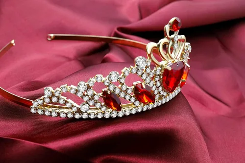 Miniatura 3 de Descendant 4 Rise of Red Crown and Necklace Descendant 4 Gold Tiara Jewelry Set Queen of Hearts Crown Eive Costume Gift for Girls Teen Party