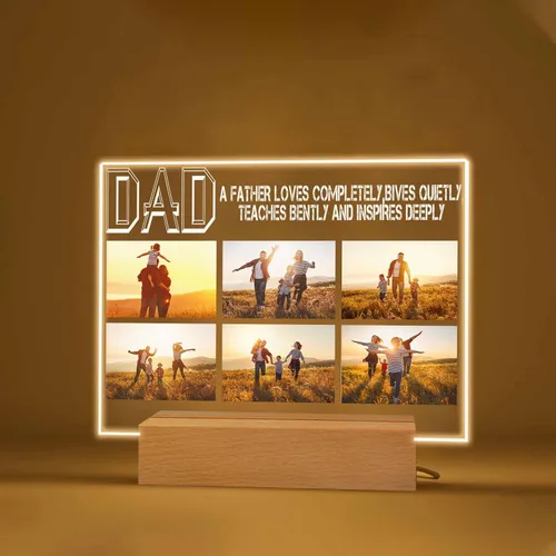 Miniatura 17 de Regalo especial de Navidad, lámpara de luz nocturna personalizada, fotos en placa acrílica, regalo para papá, mamá, regalo para familia, cumpleaños