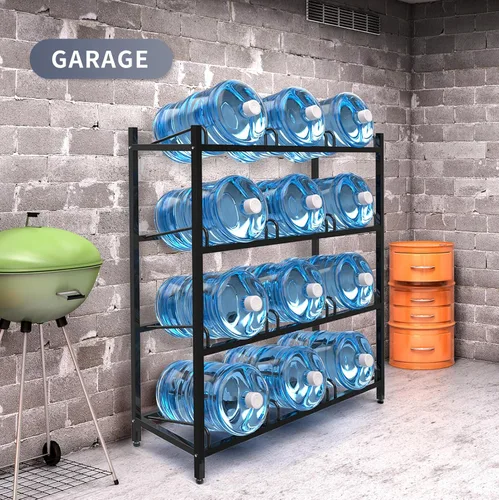 Miniatura 7 de Estante para jarra de agua de 12 bandejas, soporte para botellas de agua de 5 galones, soporte para botellas de agua de 5 galones de acero al