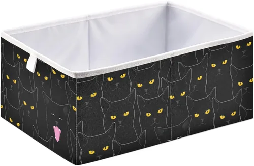Miniatura 9 de Ollabaky Cubo de almacenamiento de girasoles, cesta de almacenamiento plegable de tela, caja organizadora de tela con asa para armarios, estantes