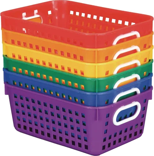 Miniatura 11 de Canastos para almacenado multiuso, 13"x 10", colores de neón, juego de 6