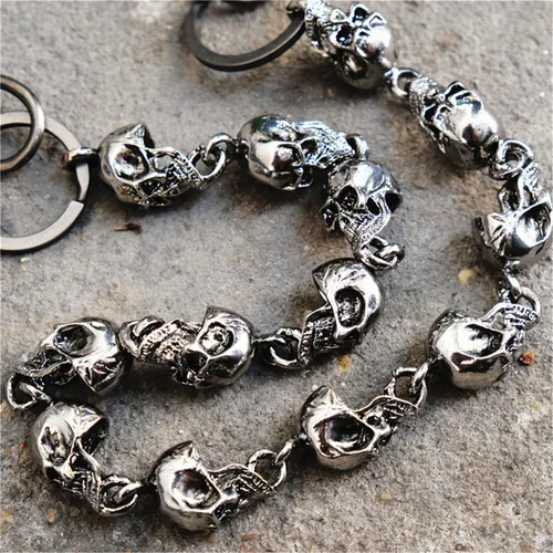 Miniatura 2 de PINKPIN Skull Wallet Chains for Men Pants Chain Jean Chains Belt Chain Biker Chain Skull Chains Halloween Costumes Decor Pocket Chains Punk Heavy