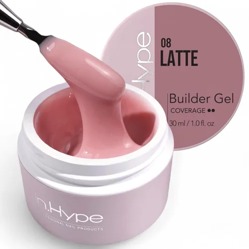 Miniatura 21 de IN.HYPE Gel duro profesional UV/LED para extensión de uñas, fortalecimiento, superposiciones de lima (lechoso #1)