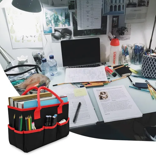 Miniatura 5 de Cupohus - Bolsa de almacenamiento para organizador de arte y manualidades con bolsillos y asas, organizador portátil de tela Oxford para maestros