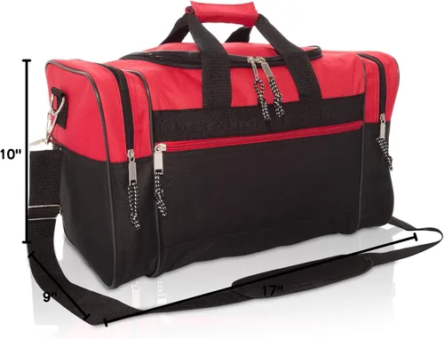 Miniatura 37 de Bolsa de lona, de DALIX, para el gimnasio, para viajar, 17 pulgadas