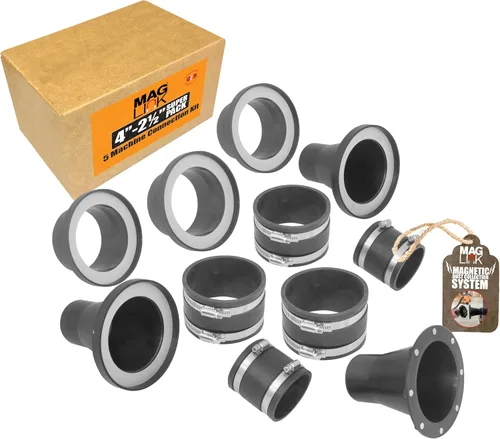 Miniatura 14 de Fulton Woodworking Tools Kit de iniciación MagLink de 4 pulgadas, accesorios magnéticos de conexión rápida para colectores de polvo, mueve
