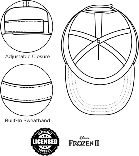Miniatura 5 de Disney Gorra de béisbol, Frozen Elsa & Anna ajustable para niños de 4 a 7 años, Blanco