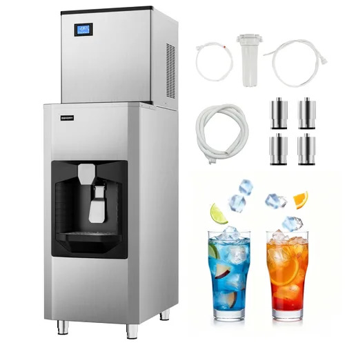 Miniatura 10 de EUHOMY Commercial Ice Maker Machine,1000lbs/24H,Industrial Ice Machine with 300lbs Storage Bin,Ice Ready in 10-15 Mins,SECOP