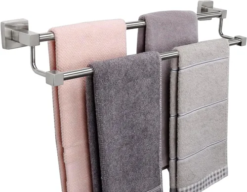 Miniatura 17 de TocTen Barra Doble para Toallas de Baño - Toallero de Acero Inoxidable SUS304 Reforzado para Baño, Accesorios de Baño Barra Doble para Toallas