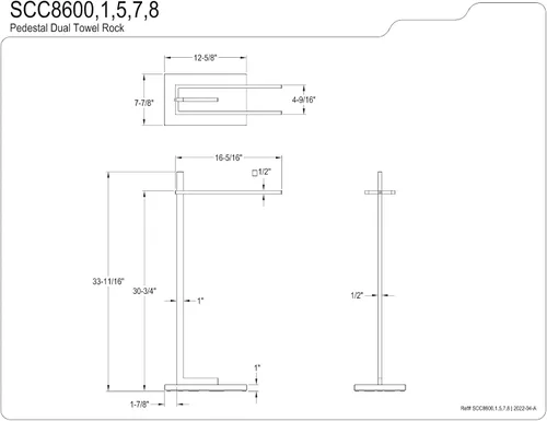 Miniatura 2 de Kingston Brass SCC8607 Edenscape - Toallero doble independiente, latón cepillado