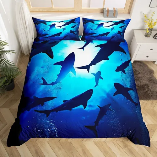 Miniatura 12 de Castle Fairy Juego de ropa de cama tamaño individual, juego de funda de edredón con diseño de ciervos y pinos para niños y niñas, juego de funda