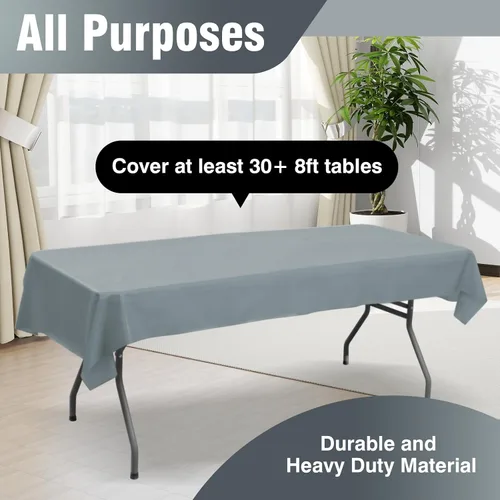 Miniatura 178 de Rollo de plástico para cubierta de mesa color verde manzana, 40 pulgadas x 100 pies, rollo de plástico resistente para cubierta de mesa de banquetes