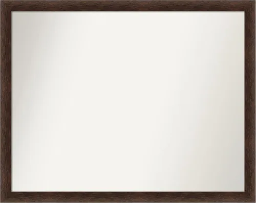 Miniatura 400 de Amanti Art Espejo de pared personalizado no biselado (24 x 27 pulgadas), marco estrecho de nogal chipre - varios tamaños personalizados - Espejo