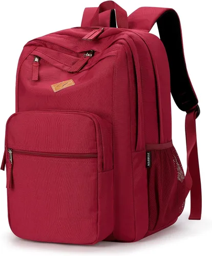 Miniatura 27 de ZORFIN - Mochila de 26 litros para la escuela, universidad y viajes, impermeable, con 8 compartimentos, Verde militar, Moderno