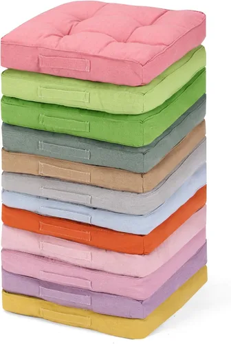Miniatura 10 de Gerrii 12 cojines de suelo para aula con asas, cojines flexibles para asiento de suelo, almohadas para sillas escolares en casa, escuela, aula