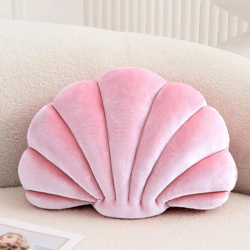 Miniatura 13 de XIAIJIA Seashell - Almohada decorativa con forma de concha marina, almohada de lanzar con forma de concha, almohada de playa con inserto 3D