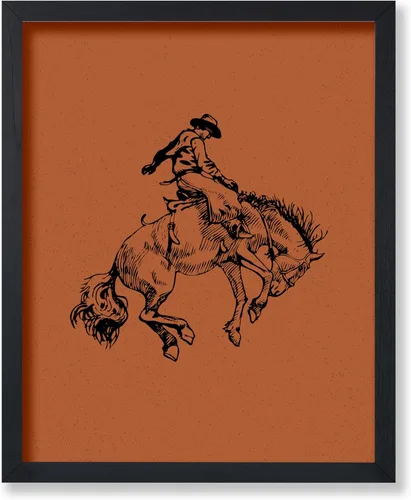 Miniatura 18 de Poster Master Póster de Rodeo marrón – Estampado retro de vaquero sobre caballo – Arte de vaquero – Arte occidental – Arte del salvaje oeste