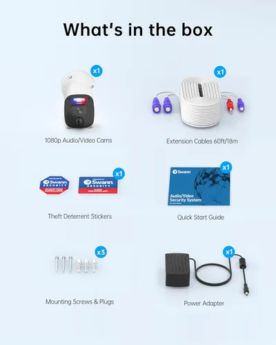 Miniatura 7 de Swann Cámara Bullet 1080p (complemento) - Cámara de seguridad con cable de alta resolución con visión nocturna y tecnología de sensor