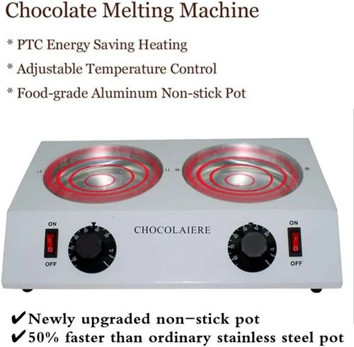 Miniatura 5 de Horno eléctrico de chocolate para derretir chocolate de acero inoxidable, máquina de templado de chocolate con mantequilla, 80 W, 30 ~ 85 ºC, crema