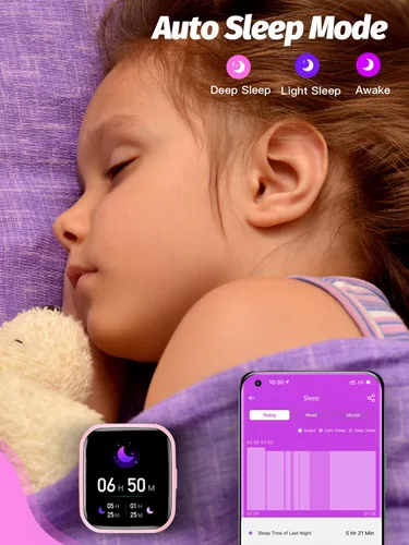 Miniatura 5 de Reloj inteligente para niños y niñas, reloj inteligente para niños, regalos para niños de 4 a 16 años con modo de sueño, 19 modos deportivos