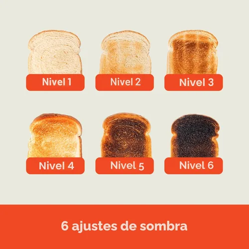 Miniatura 6 de bella Tostadora de 4 rebanadas, control de tostado de 6 ajustes con botones de recalentamiento y cancelación, bandeja extraíble para migas, Leche