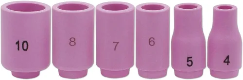 Miniatura 7 de Boquilla de taza de cerámica de alúmina 12PCS 13N08 13N09 13N10 13N11 13N12 13N13 (4-5-6-7-8-10) para antorcha de soldadura TIG 9,20 y 25, morado
