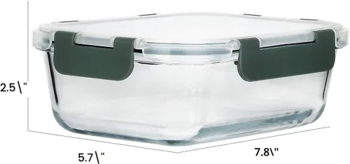 Miniatura 2 de M MCIRCO [Paquete de 8, 30 onzas] Recipientes de vidrio para preparación de comidas, recipientes de almacenamiento de alimentos de vidrio
