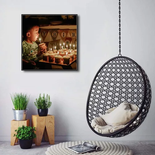 Miniatura 5 de SIGNFORD Lienzo enmarcado personalizado, arte de pared personalizado con fotos de fiesta de cumpleaños impresas digitalmente, 16 x 16 pulgadas