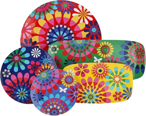 Miniatura 48 de French Bull Juego de 4 platos – Juego de 4 platos de ensalada de melamina de 9 pulgadas – Vajilla de melamina para interiores y exteriores – Foli