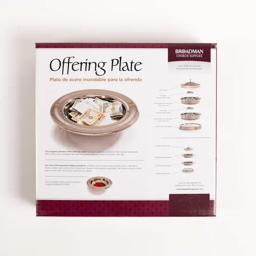 Miniatura 5 de BROADMAN CHURCH SUPPLIES RemembranceWare - Plato de oferta, plateado con fieltro rojo