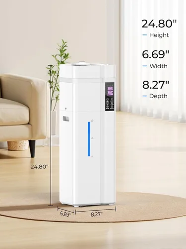 Miniatura 9 de Humidificador grande de 13L/3.43 galones, cobertura de 800 pies cuadrados, tiempo de funcionamiento de 100 horas, control de humedad automático