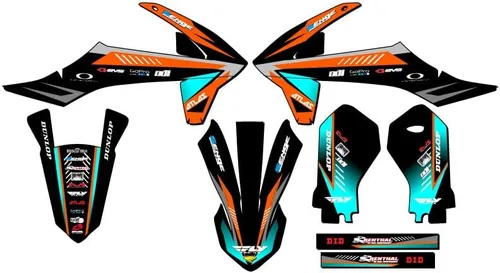 Miniatura 7 de Kit de base gráfica SX 50 Surge Black Senge 2019-2023 compatible con KTM
