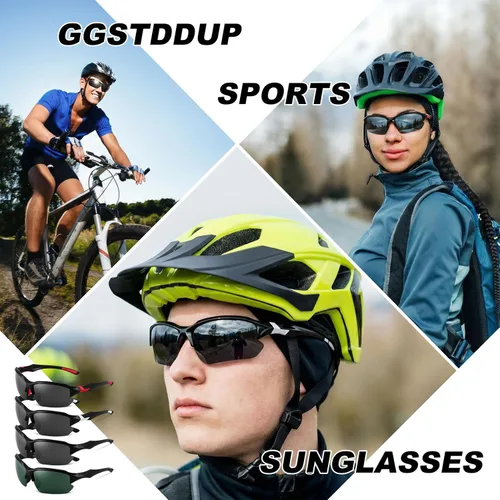 Miniatura 4 de Paquete de 4 lentes de sol deportivos polarizados para mujeres y hombres, protección UV, para correr, ciclismo, pesca, al aire libre