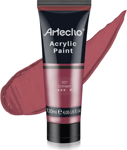 Miniatura 34 de Artecho - Pintura acrílica blanco titanio (120 ml / 4.05 oz), tubos de pintura para manualidades artísticas sobre lienzo, piedra, roca, madera