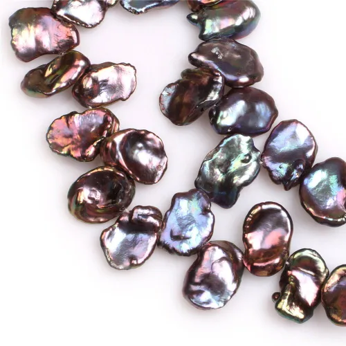 Miniatura 6 de Cuentas de perlas cultivadas de agua dulce para hacer joyas, piedras preciosas naturales de 0.906 x 1.024 in, moneda blanca grande grande de 15