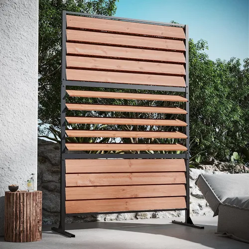 Miniatura 11 de Modern Shade - Pantalla de valla de privacidad de madera de 5' x 3' (1 panel) de madera natural, panel de valla de privacidad al aire libre