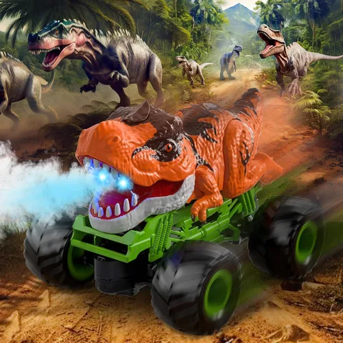 Miniatura 4 de Bennol Coche de Control Remoto de Dinosaurio para Niños, Camión de Dinosaurio RC de 2.4Ghz para Pequeños, Juguetes de Coche RC de Juguete Eléctrico
