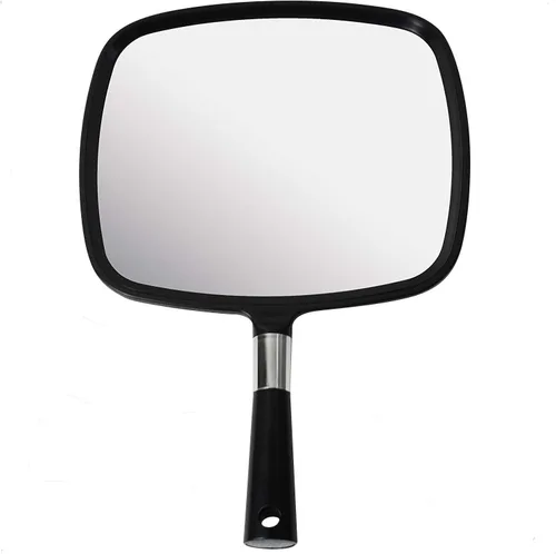 MIRRORVANA Espejo de mano grande con mango cómodo, espejo de mano portátil negro - 9 x 13 pulgadas