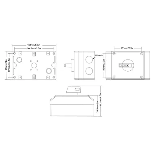 Miniatura 5 de Interruptor solar fotovoltaico CC 1500V 32A, disyuntor miniatura de CC IP66 Caja combinada solar para sistema de paneles solares RV (proctivo)