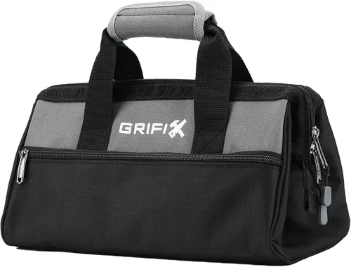 Bolsa de herramientas pequeña de 13 pulgadas, organizador de almacenamiento de herramientas resistente con bolsillo lateral grande, cremallera