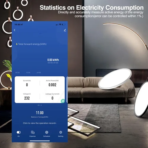 Miniatura 4 de eMylo - Medidor de vatios inteligente monofásico AC 63A 80-400V, medidor de energía WiFi Tuya Control remoto, interruptor de circuito y protección
