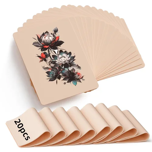 Miniatura 8 de 10 piezas de piel de práctica de tatuajes en blanco de 0.039 pulgadas de grosor, piel falsa de doble cara de 8 x 6 pulgadas, hojas de silicona