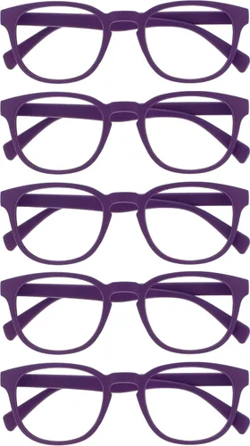 Miniatura 22 de OPULIZE Gafas de lectura POP y lentes de sol de lectura para mujeres y hombres, marco redondo mate resistente a los arañazos con bisagras de Paquete