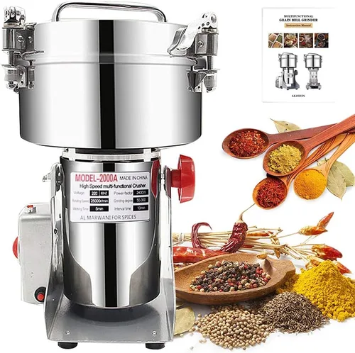 Miniatura 12 de Molinillo de granos eléctrico de 1000 g de alta velocidad para especias y hierbas, máquina comercial para polvo de cereales secos, granos, hierbas