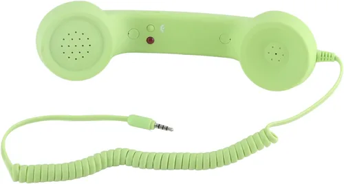 Miniatura 3 de Teléfono Retro Auricular 0.138 in Receptor de Teléfono Celular Micrófono Micrófono Altavoz Vintage Retro Teléfono Auricular para Smartphone (Verde)