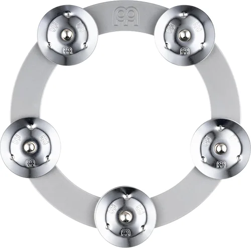 Pandereta de efecto de cascabel Ching Ring, de acero inoxidable — NO FABRICADO EN CHINA — Para hihats, crashes, rides y stacks