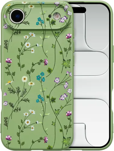 Miniatura 109 de RALEAVO Funda Floral para iPhone 12, Cubierta de Silicona Líquida con Bonito Patrón de Rama de Flores para Niñas y Mujeres, Funda Protectora de Goma