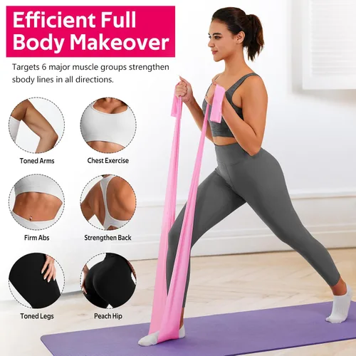Miniatura 4 de WALITO Bandas de resistencia para entrenamiento, bandas de ejercicio para mujeres y hombres, bandas de entrenamiento para terapia física, 1.Rosa