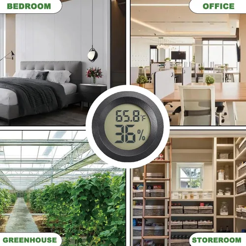 Miniatura 6 de Termómetro y medidor de humedad para reptiles Termómetro circular digital para terrario Accesorios circulares para jaula de dragón barbudo Medidor